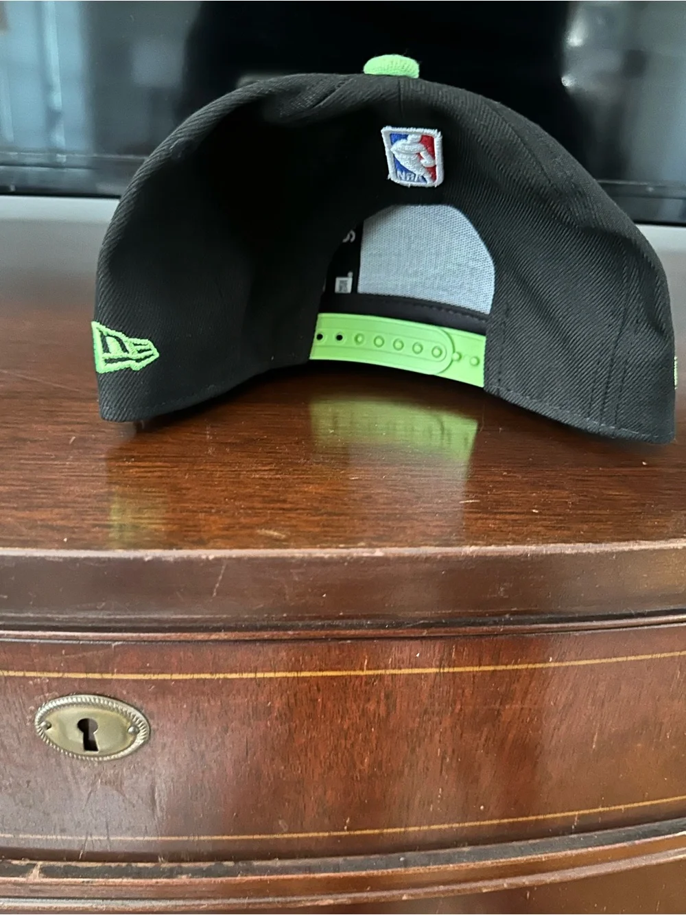 New Era Youth Black Snapback Hat with Green & Purple Wing Emblem